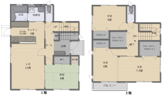 久米郡美咲町打穴　中古住宅4LDKの間取り