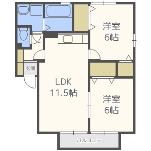 クローバーハイツ杉塚の間取り|別号室タイプ