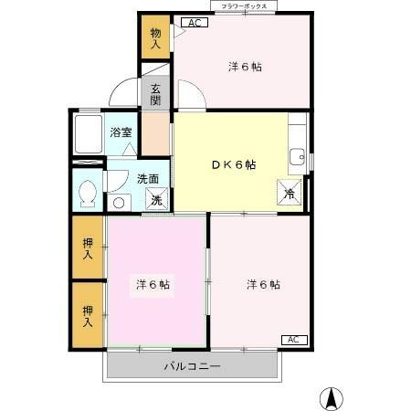 グランドールＮ　Aの間取り