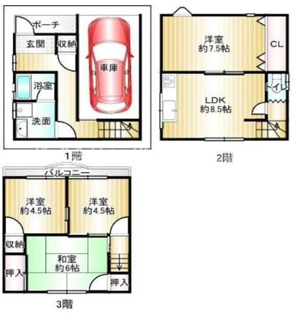 客坊町中古戸建の間取り|使いやすい間取りでファミリー様にオススメです♪