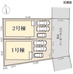 リーブルガーデン沖縄市古謝津嘉山町の区画図