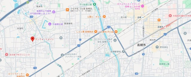 高槻市氷室町２丁目の賃貸マンションの地図