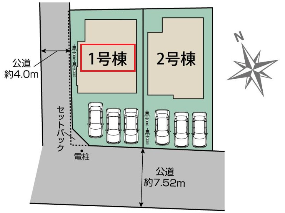ブルーミングガーデン宇都宮市東原町の区画図|【全2棟】各号棟の詳細については、お気軽にお問い合わせください♪