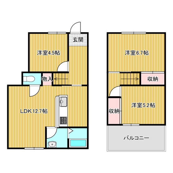 【間取り】 | 錦が丘１号貸家