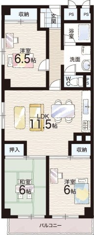 芦屋精道スカイハイツの間取り