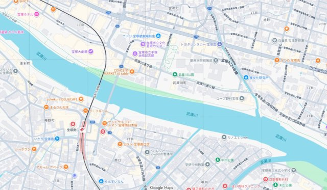 ライオンズマンション宝塚武庫川町の地図