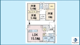 【間取り】 | 吉根貸戸建