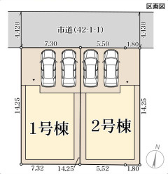 リーブルガーデン宝塚市南ひばりガ丘2期の区画図