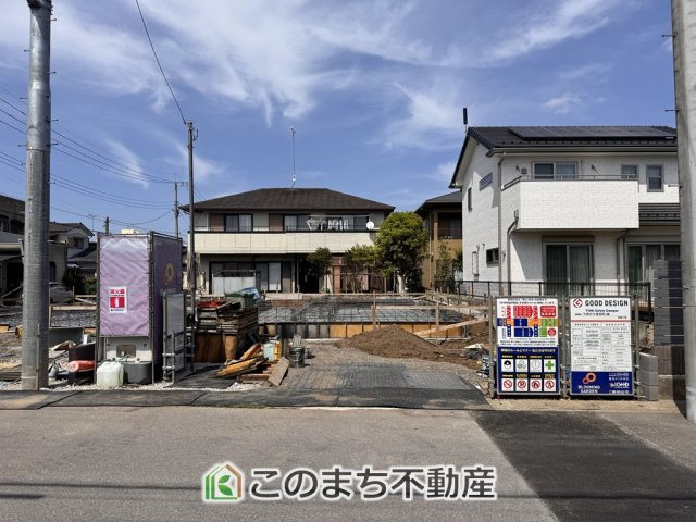ブルーミングガーデン宇都宮市東原町　2号棟の外観|建築中現地写真（同社施工の完成物件・モデルハウスがご見学できます）