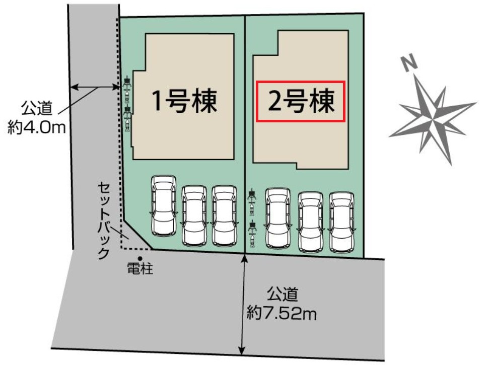 ブルーミングガーデン宇都宮市東原町の区画図|【全2棟】各号棟の詳細については、お気軽にお問い合わせください♪