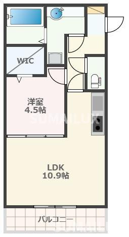 熊本市中央区出水４丁目のアパートの間取り