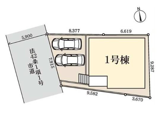 越谷市平方第3　新築一戸建ての区画図