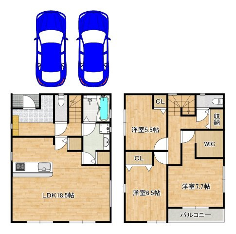 赤坂台４丁　新築分譲住宅　全２区画の間取り