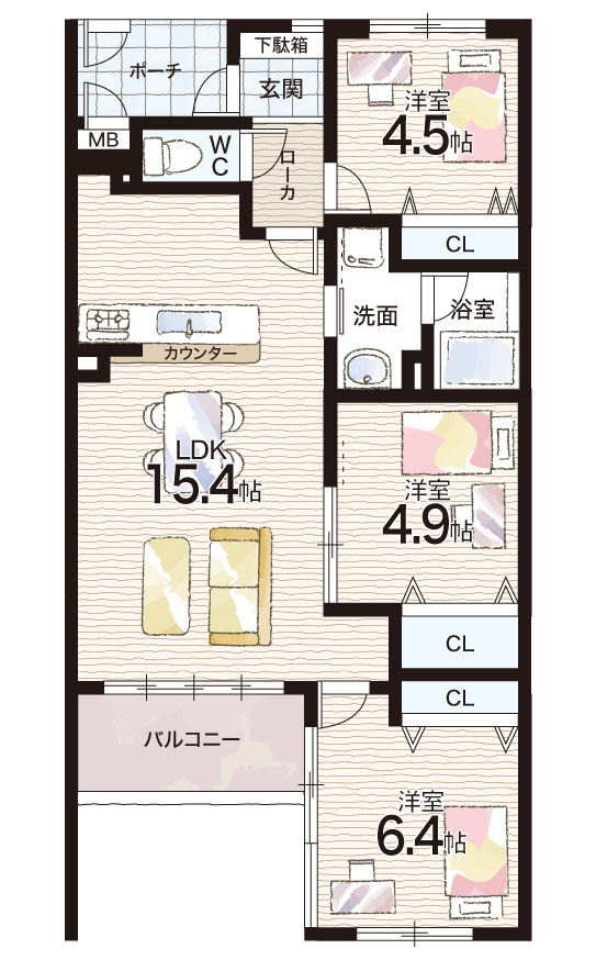 パレ塚口北宮の杜の間取り