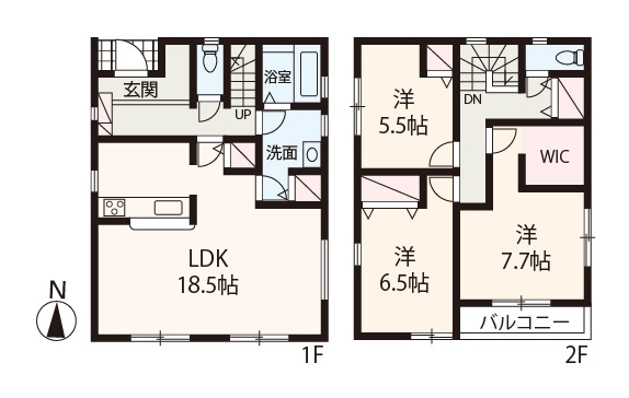 【間取り】 | Livele Garden.S堺市南区赤坂台10期　2号棟 | 収納力、快適な動線が魅力の3LDK！カースペース並列2台分有(車種による)。物件に関するお問い合わせはお気軽にどうぞ。