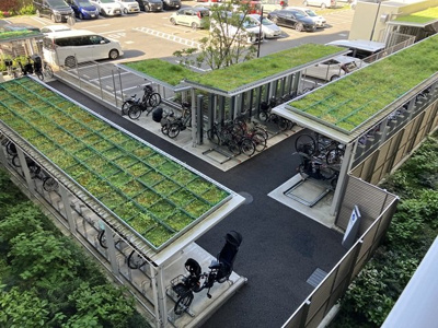 【その他共用部分】 | ブランズシティ湘南台 | 屋根付きの駐輪場があるので雨が降っても安心です☆自転車はちょっとした移動手段に便利ですよね！