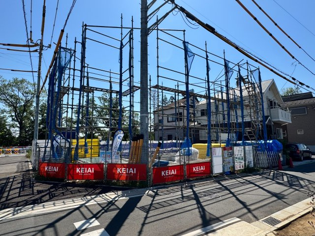 所沢市上安松新築戸建の前面道路含む現地写真