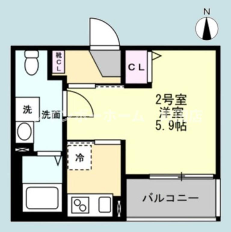 ベイルーム東本厚木※初期費用分割後払いサービス利用可能物件の間取り