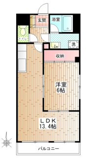 【間取り】 | プランドールヨコタ | 角部屋！２面採光で通風良好な1LDK