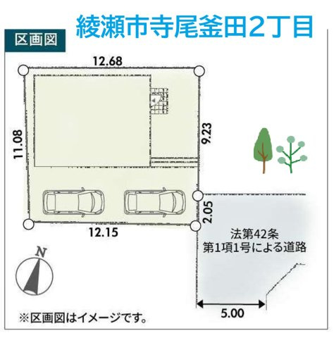 綾瀬市第2寺尾釜田　新築戸建　全１棟の区画図|都市ガスにつき、敷地内スッキリ＆ランニングコストも◎
お買い物にも便利な立地にございます♪