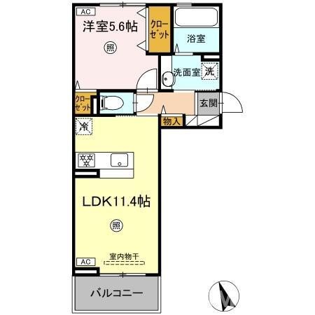 D-ROOM須屋（トリシア）の間取り
