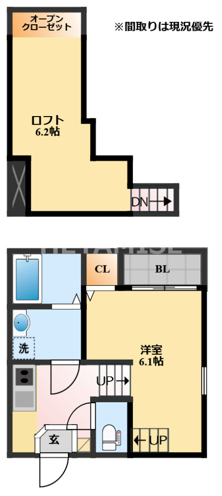 MODERN PALAZZO福田町B棟の間取り