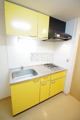 【キッチン】 | ラ・プランタン | 2口コンロ付き