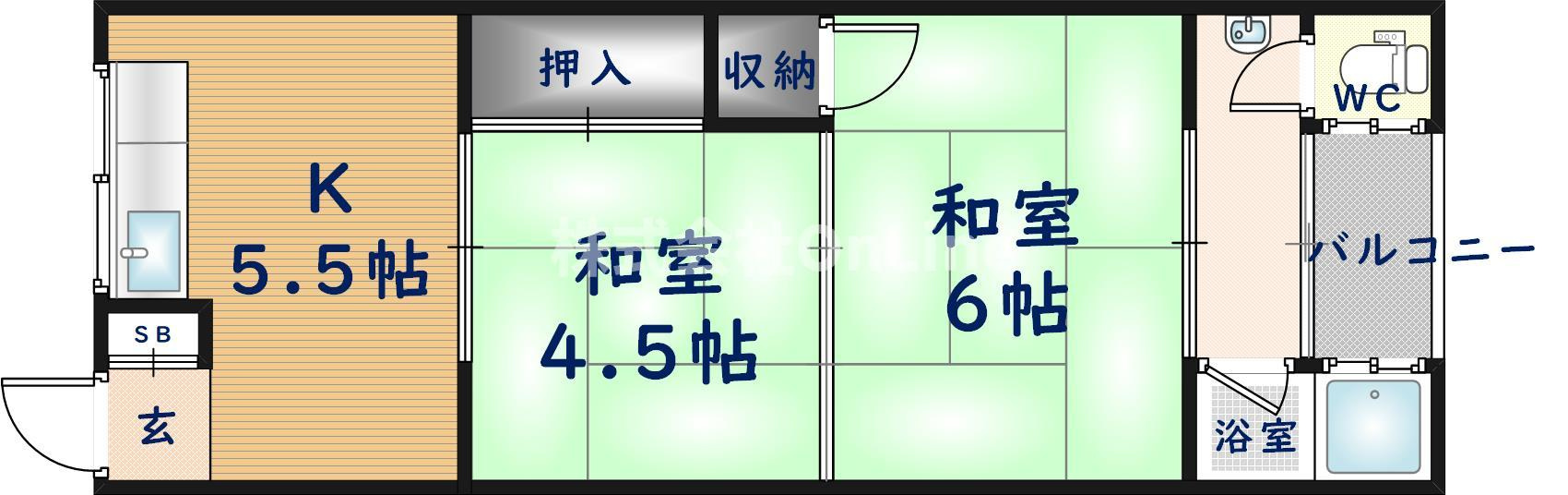 高安マンションの間取り