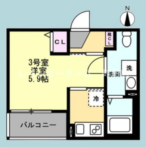 ベイルーム東本厚木※初期費用分割後払いサービス利用可能物件の間取り