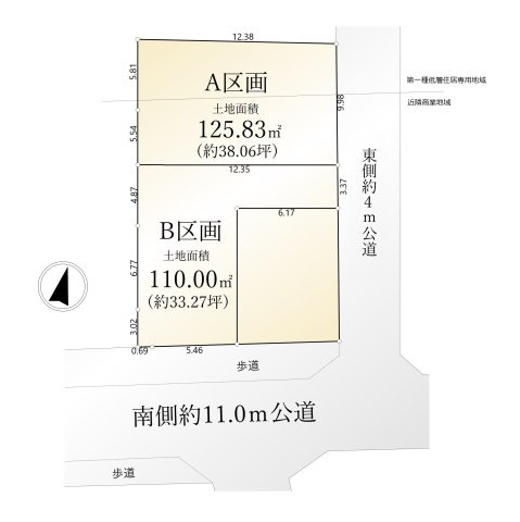 練馬区春日町6丁目 全2区画 A号地の土地図|春日町6丁目の落ち着いた住宅地　一括購入もご相談ください♪