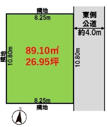 川越市上戸109　売地の土地図
