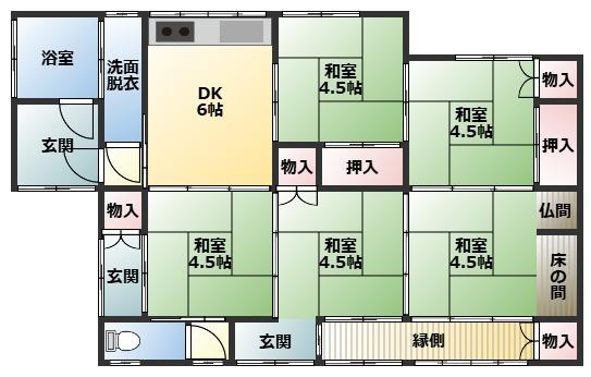 北諸県郡三股町大字長田の中古一戸建の間取り