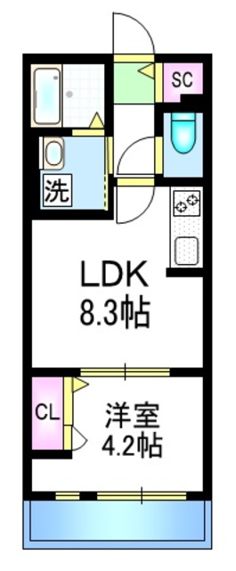 ヴィラ・ブランシュの間取り|★人気の１ＬＤＫタイプ★