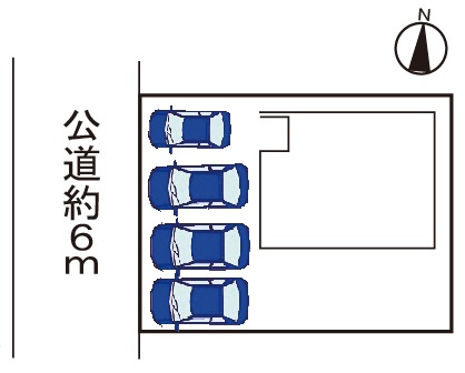 小牧市下小針中島3丁目　新築戸建の区画図|駐車４台可（車種による）、広々とした南庭付。