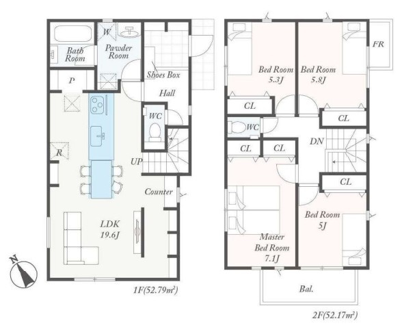 【間取り】 | 秦野市三屋　全２棟　新築住宅