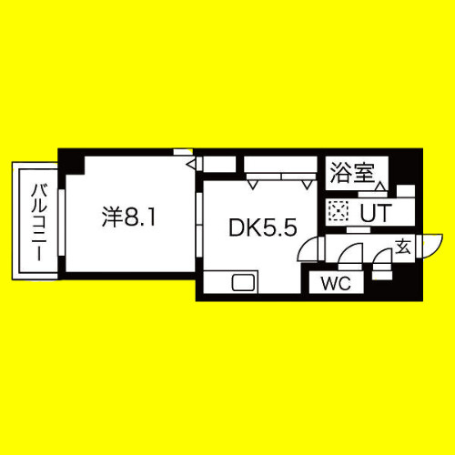 プライムコート栄生　名古屋市賃貸　仲介手数料無料の間取り