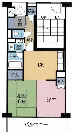 【間取り】 | 新大阪第２グリーンマンション | 最上階・リフォーム物件としてもおすすめ