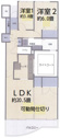 【間取り】 | LDKに可動間仕切り設置！2LDK→3LDKへ用途に応じて変更可能♪