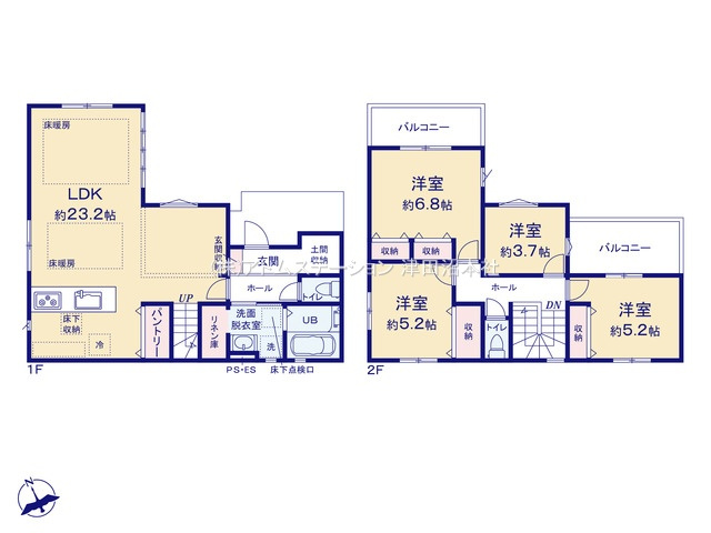 【間取り】 | アトムセレクト習志野市藤崎１５期１号棟