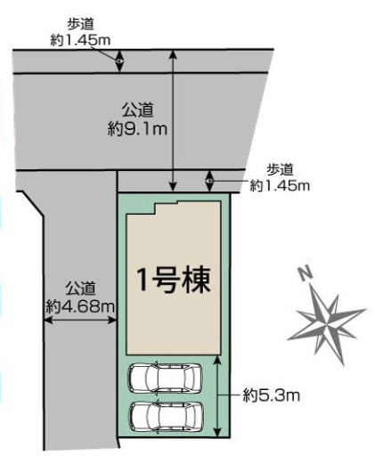 厚木市愛甲東１丁目　新築戸建の区画図