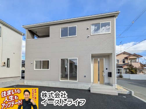 【新築戸建】　いわき市郷ヶ丘第8　全2棟の外観|同社施工外観写真　6月完成予定！周辺環境などもご案内いたします！お気軽にお問い合わせください。（担当：梶田）