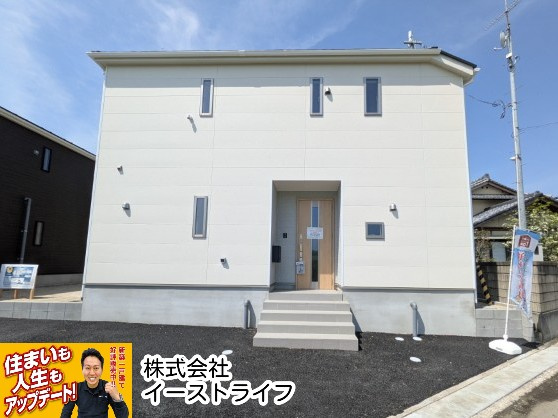 【新築戸建】　いわき市平第21　全2棟の外観|1号棟外観写真　完成しました！随時ご案内できます！お気軽にご連絡ください！（担当：梶田）
