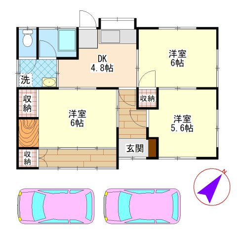 平田宇野貸家(平屋)の間取り