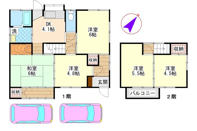 平田宇野貸家(2階建)の間取り