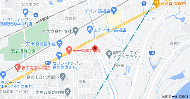 高槻市野田１丁目のアパートの地図