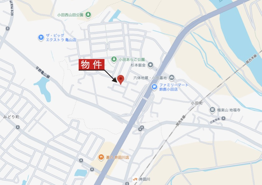 鈴鹿市小田町《1号棟》の地図|広域Map