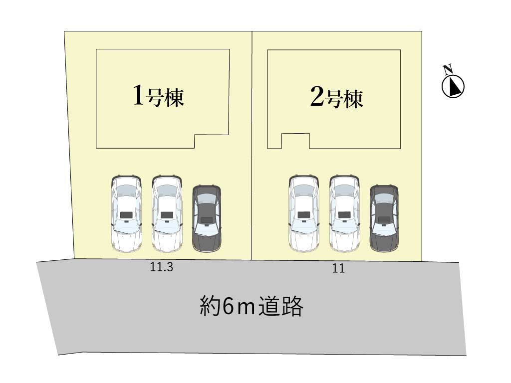 鈴鹿市小田町《2号棟》の区画図|駐車スペース3台