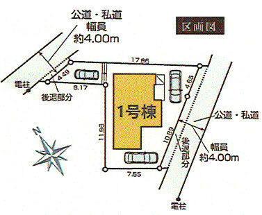 昭島市田中町1丁目　新築戸建全1棟の区画図