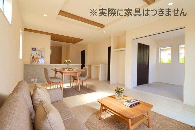 新築戸建・新築建売　郡山市菜根四丁目　桜小・郡山第三中の区画図|駐車スペースは並列3台可能！（車種による）開放的な角地の土地です！