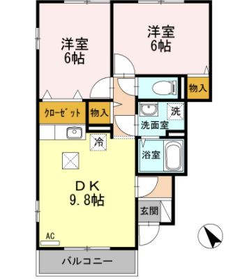 コンフォート80　B棟の間取り